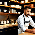 **

"A cozy Italian cafe scene, a barista wearing a professional apron carefully preparing a 'caffè con latte', shelves stocked with Italian cookbooks and coffee beans in the background, warm lighting, fully clothed, appropriate content, safe for work, perfect anatomy, correct proportions, professional, family-friendly"

**