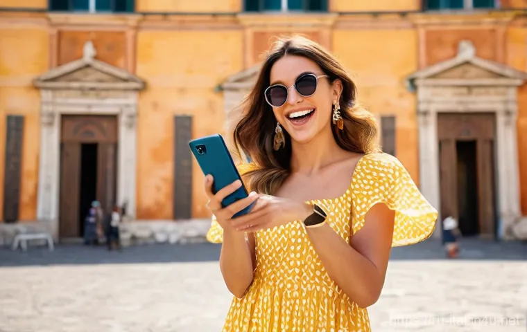 이탈리아어 인스타그램 및 SNS 표현 - **Prompt: "A vibrant, sunlit outdoor scene in an Italian piazza. A stylish Italian woman in her late...